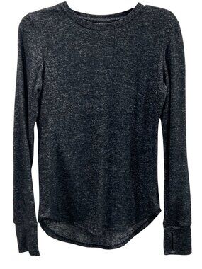 Warm Essentials by Cuddl Duds Soft Knit Long Sleeve Crewneck Top S Gray Thermal